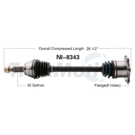 Surtrack Axle Cv Axle Shaft, Ni-8343 NI-8343